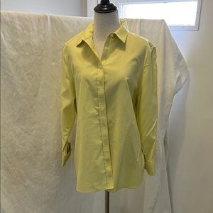 Yellow chartreuse 3/4 sleeve Women's Button-Up Shirt Chico’s size 2